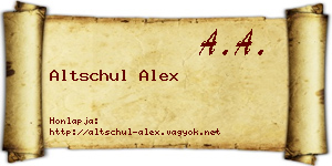 Altschul Alex névjegykártya